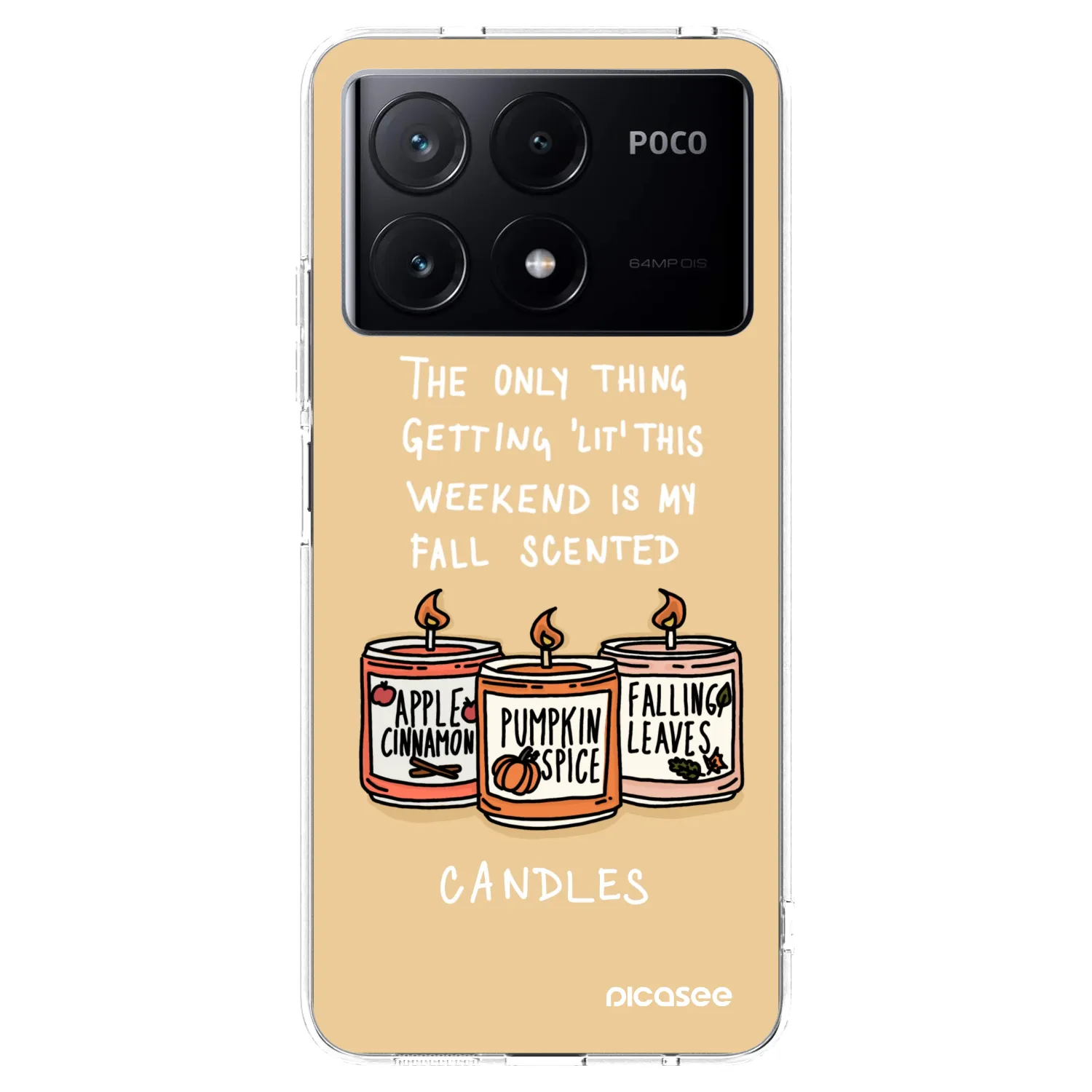 Picasee silikónový prehľadný obal pre Xiaomi Poco X6 Pro - Candles