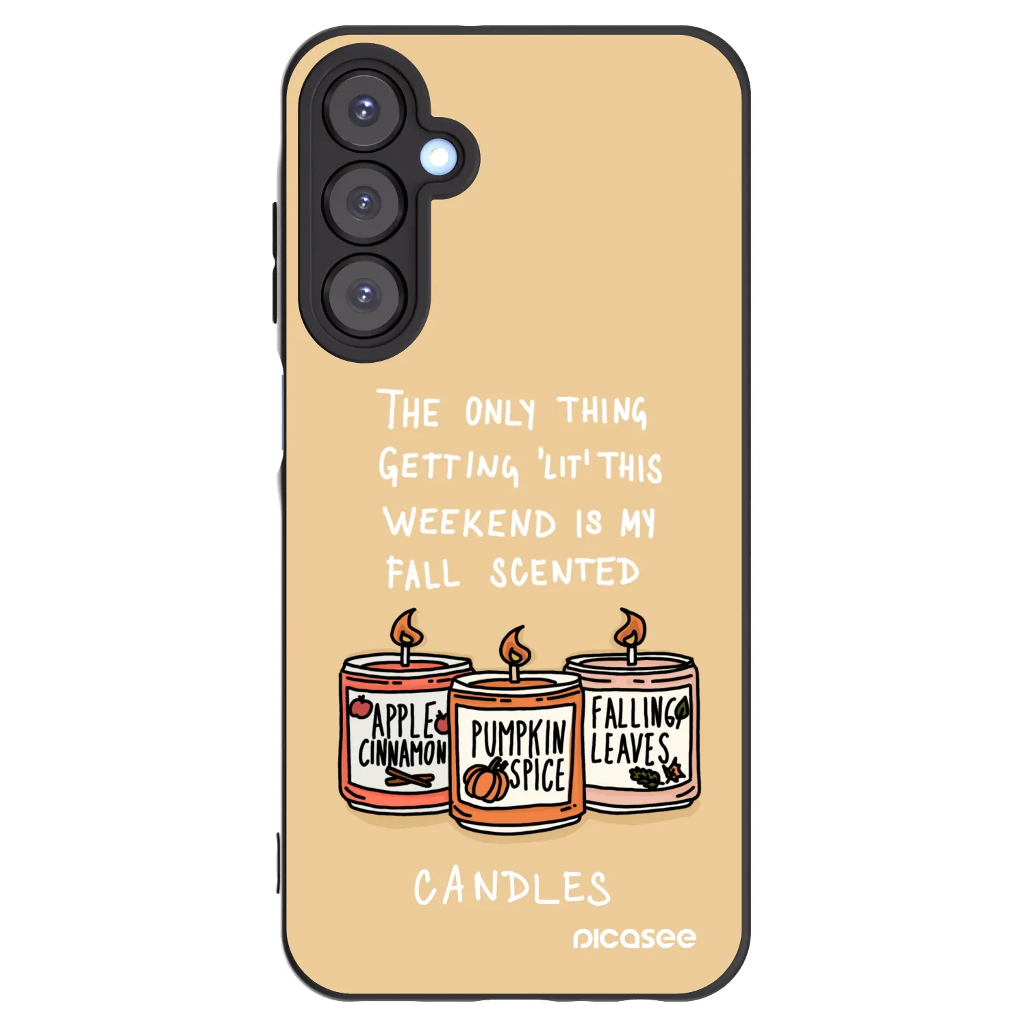 Picasee silikónový čierny obal pre Samsung Galaxy A25 A256B 5G - Candles