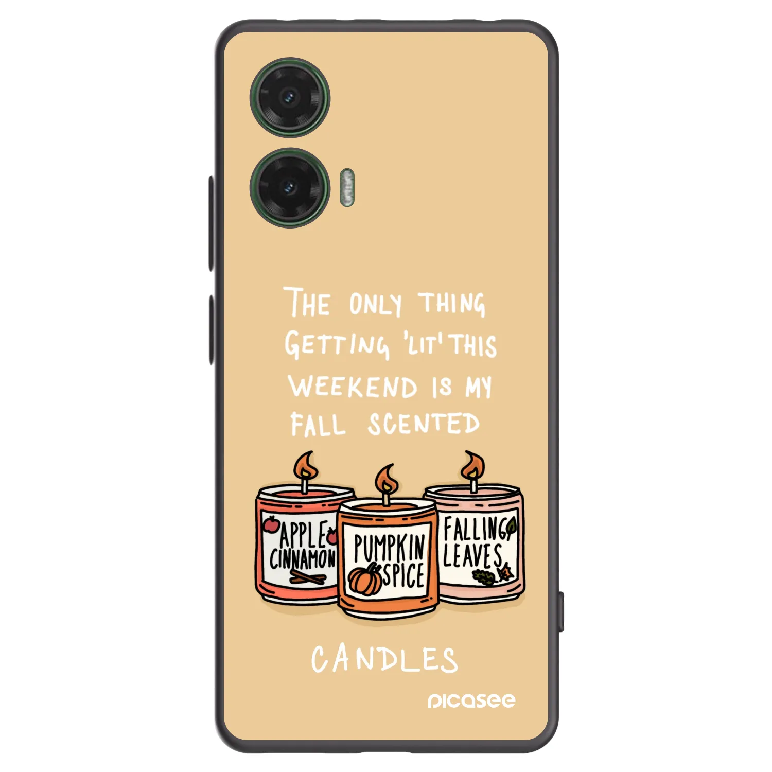 Picasee silikónový čierny obal pre Motorola Moto G35 5G - Candles