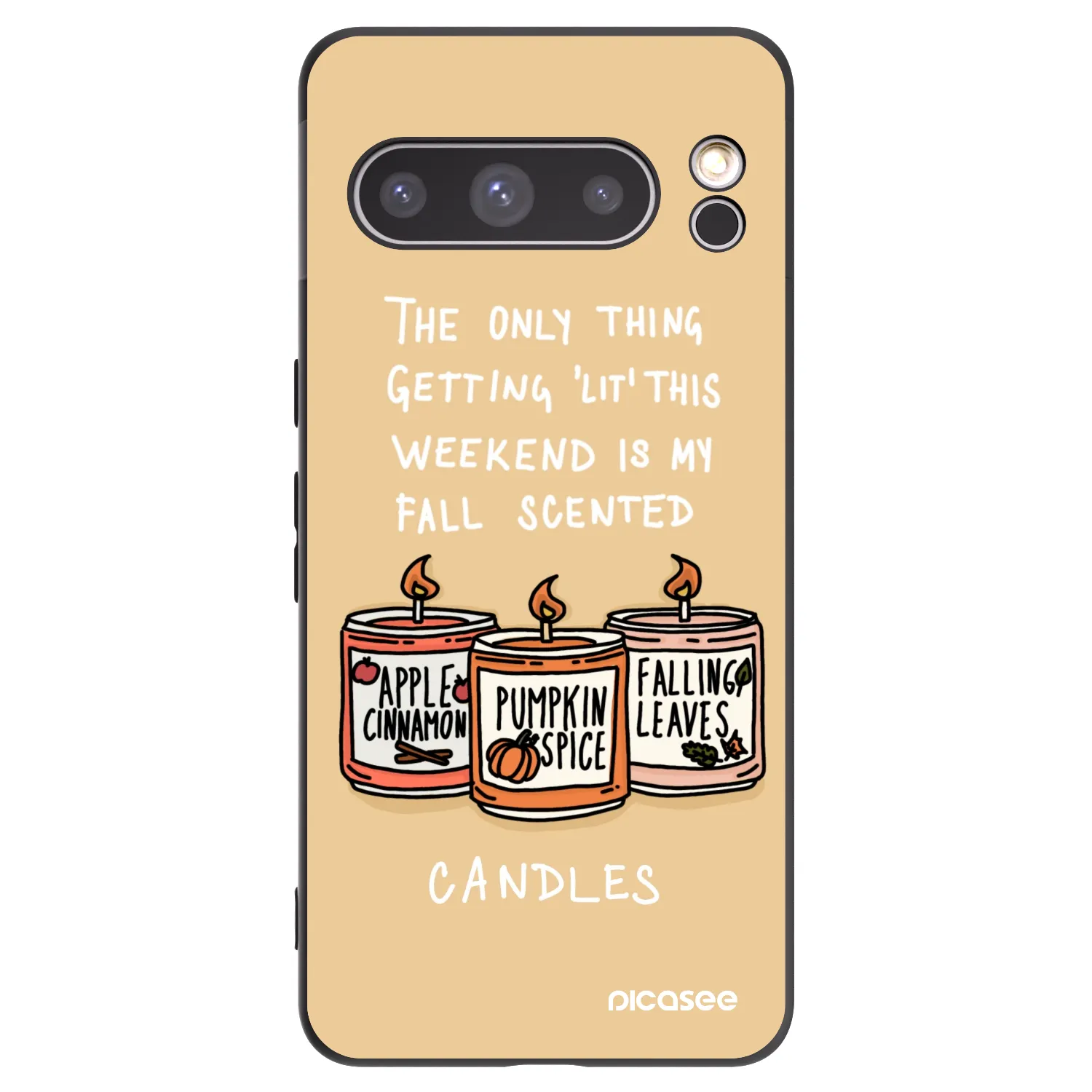 Picasee silikónový čierny obal pre Google Pixel 8 Pro - Candles