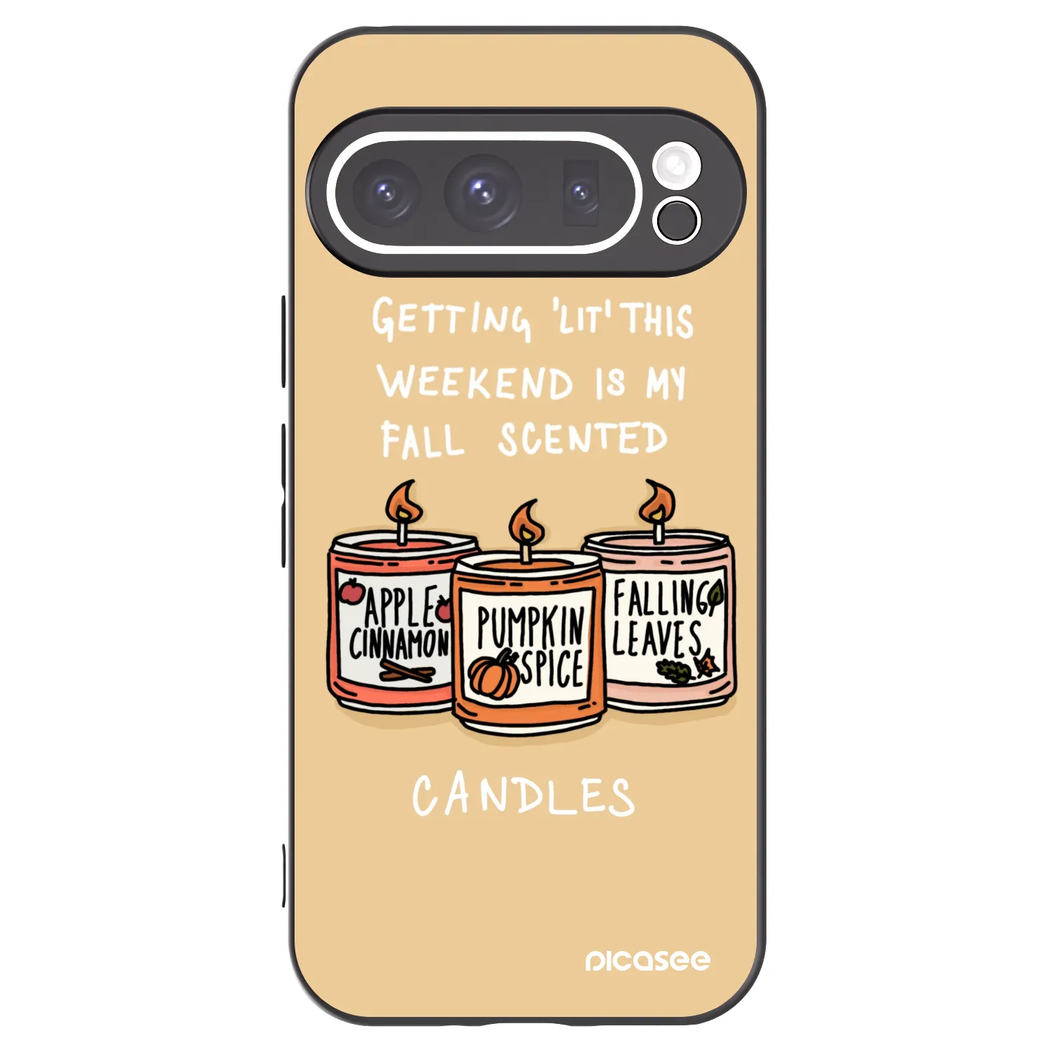 Picasee silikónový čierny obal pre Google Pixel 9 Pro - Candles