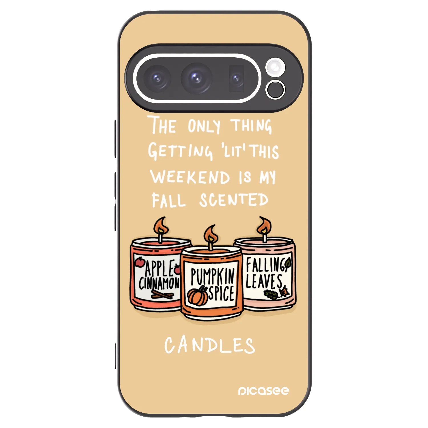 Picasee silikónový čierny obal pre Google Pixel 9 Pro XL - Candles