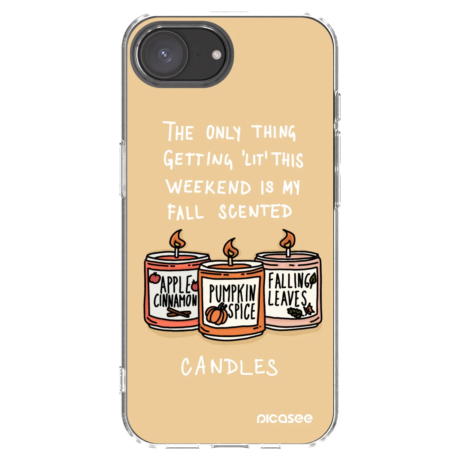 Picasee silikónový prehľadný obal pre Apple iPhone 17e - Candles