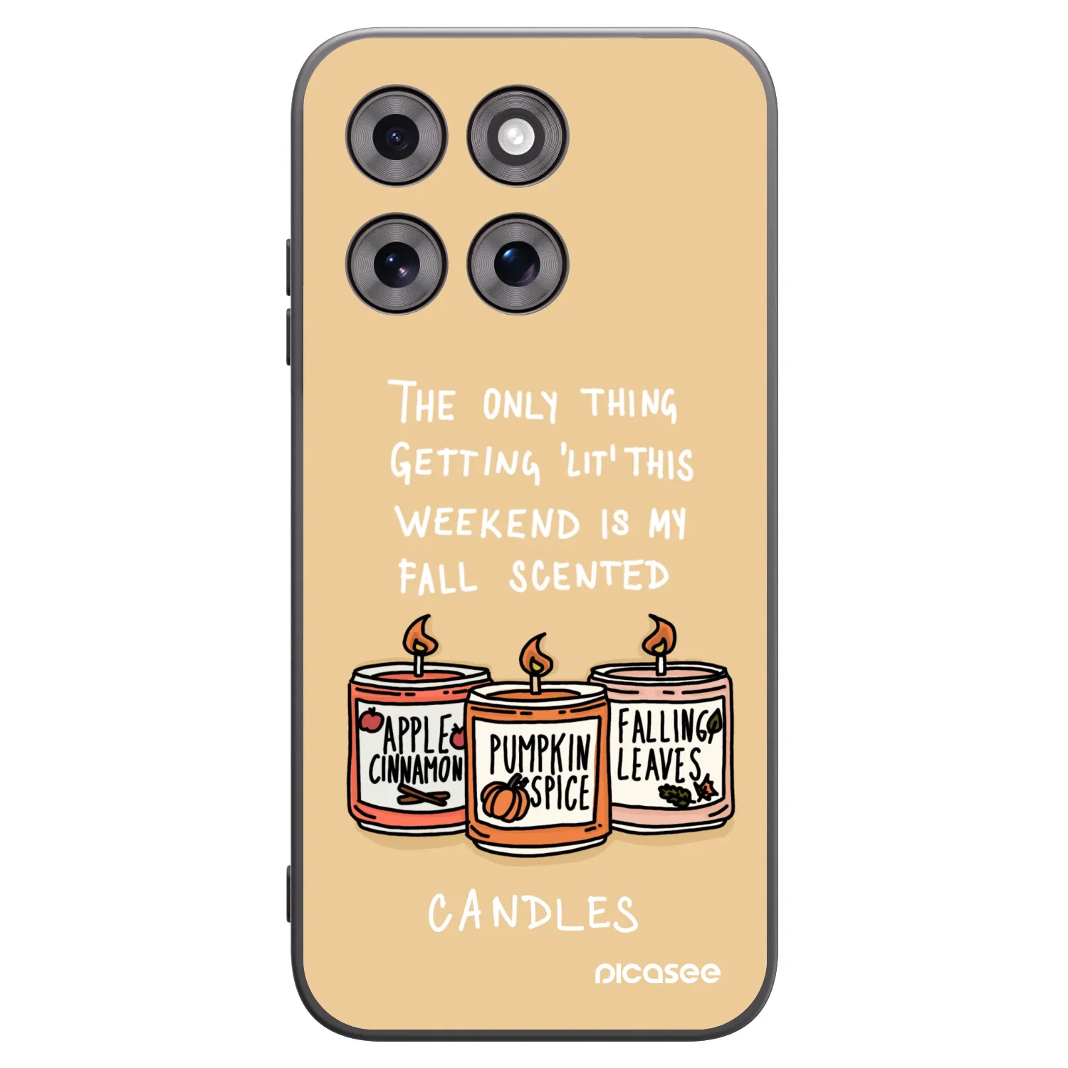 Picasee silikónový čierny obal pre Motorola Moto G77 - Candles