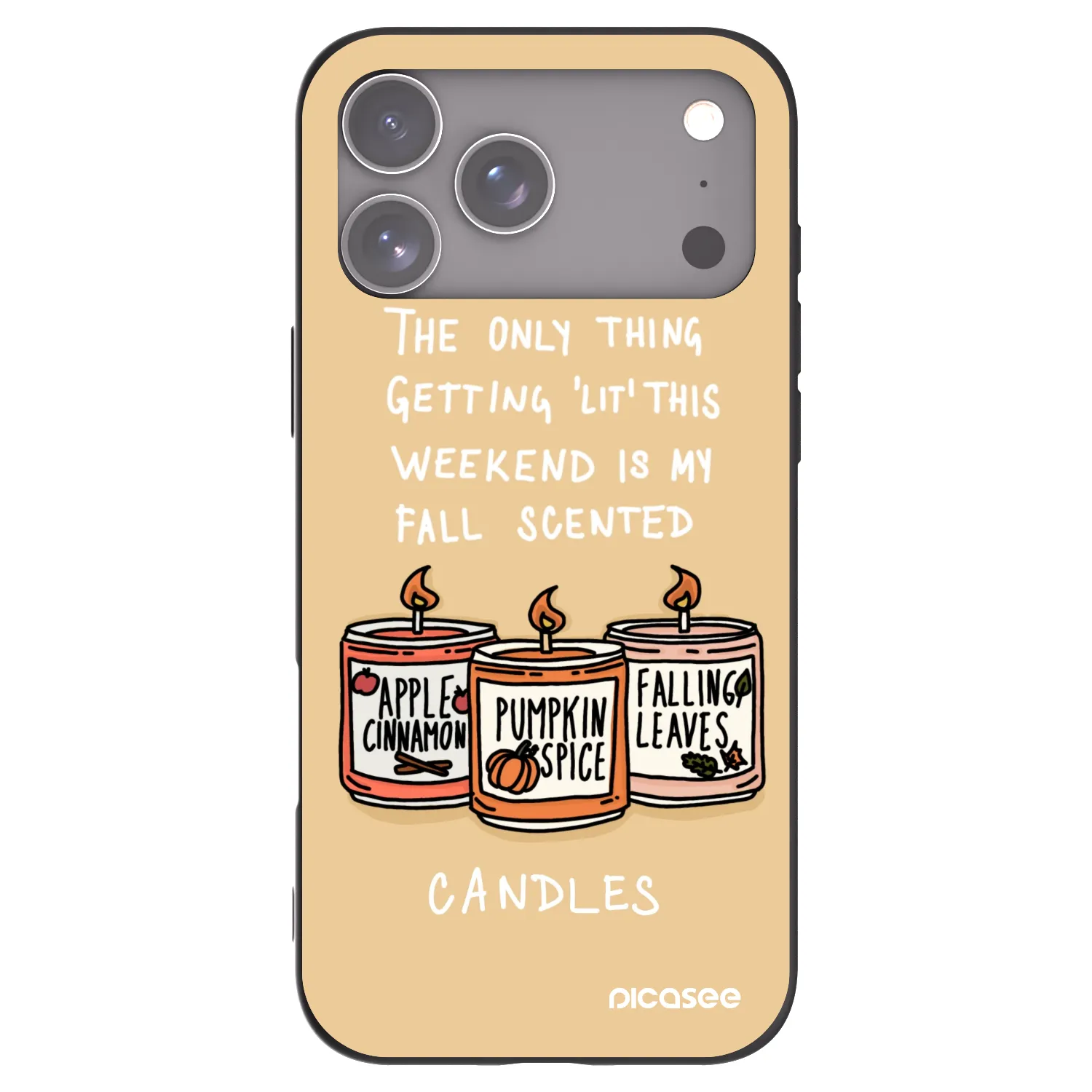 Picasee silikónový čierny obal pre Apple iPhone 18 Pro Max - Candles