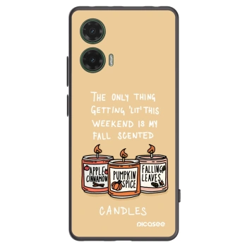 Picasee silikónový čierny obal pre Motorola Moto G35 5G - Candles