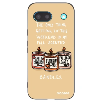 Picasee silikónový čierny obal pre Google Pixel 8a - Candles