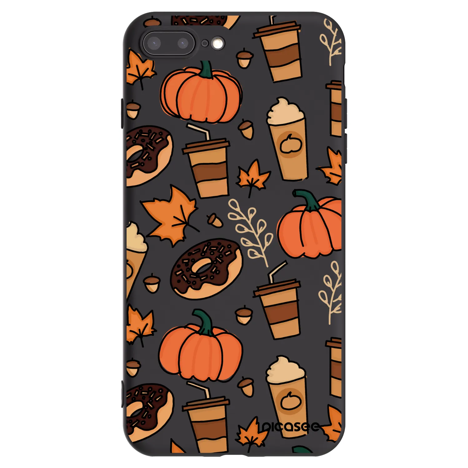 Picasee silikónový čierny obal pre Apple iPhone 8 Plus - Fallovers