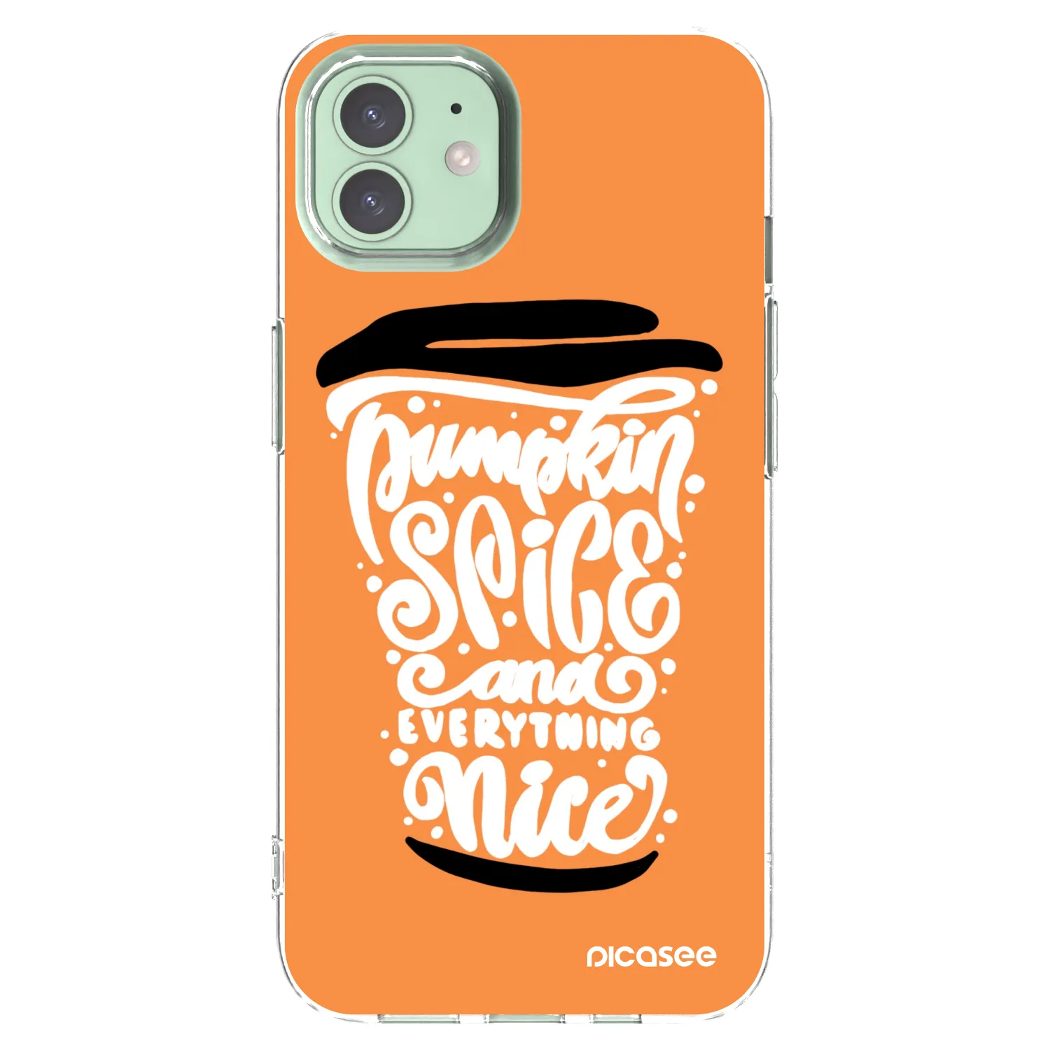 Picasee silikónový prehľadný obal pre Apple iPhone 12 - Pumpkin coffee