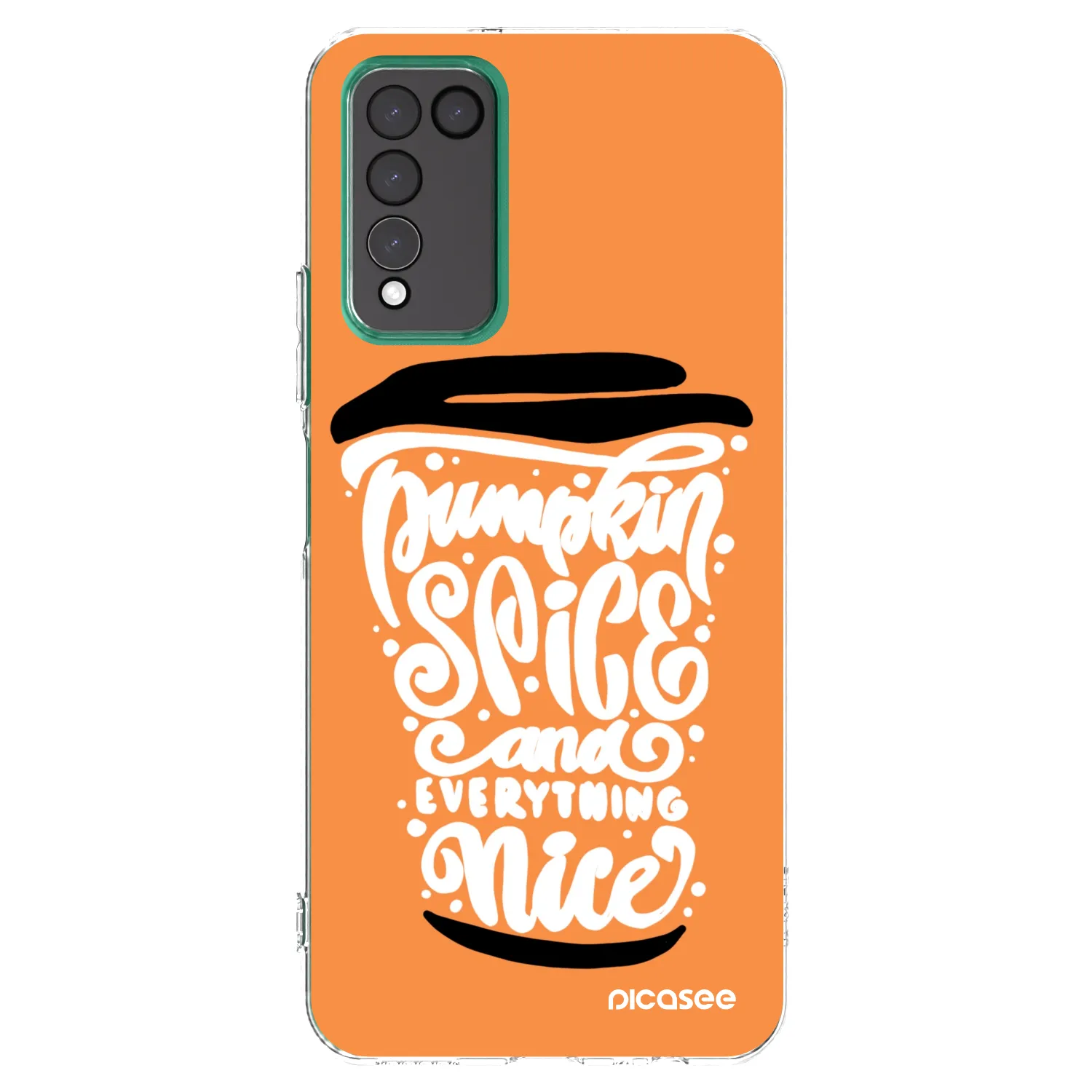 Picasee silikónový prehľadný obal pre Honor 10X Lite - Pumpkin coffee
