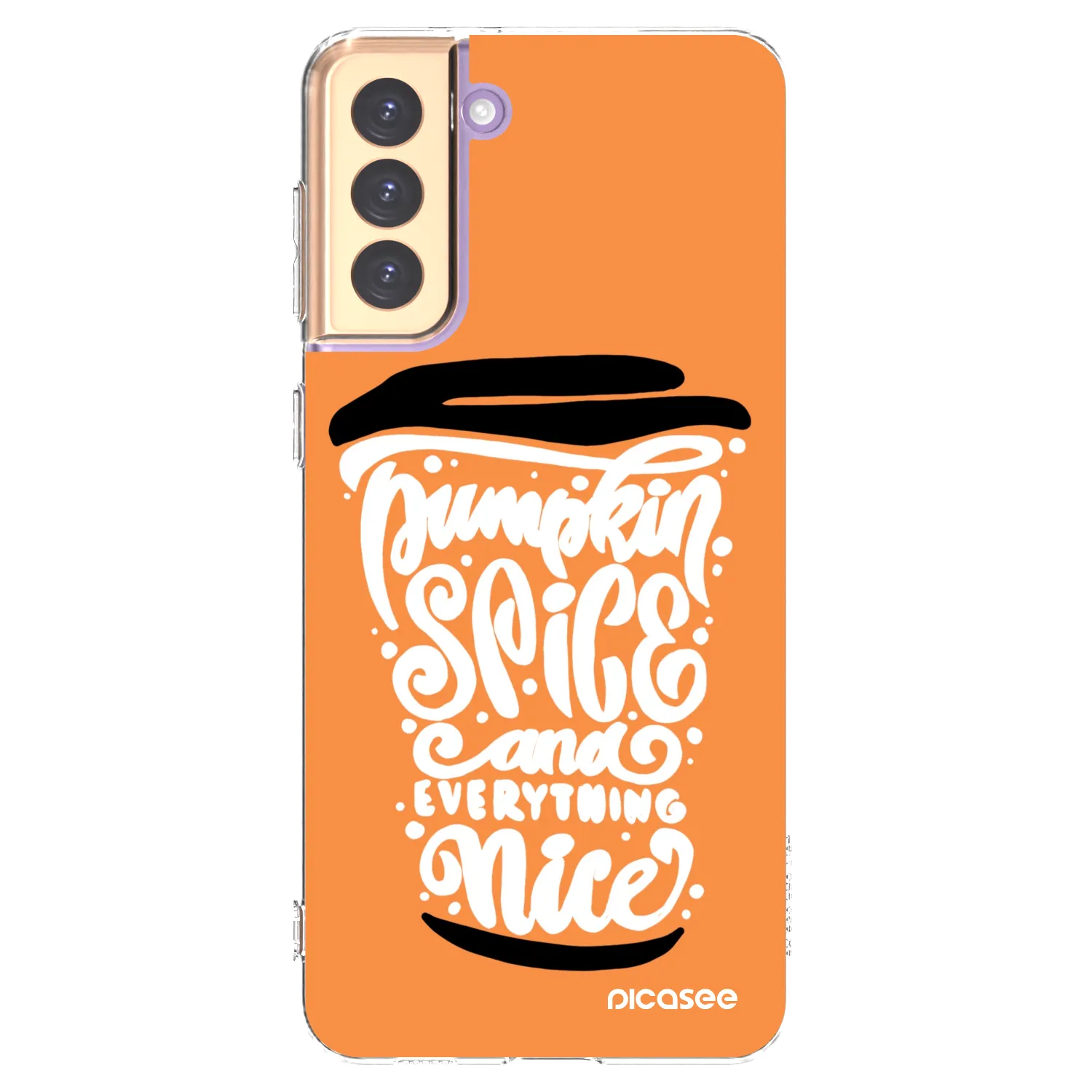 Picasee silikónový prehľadný obal pre Samsung Galaxy S21+ 5G G996F - Pumpkin coffee
