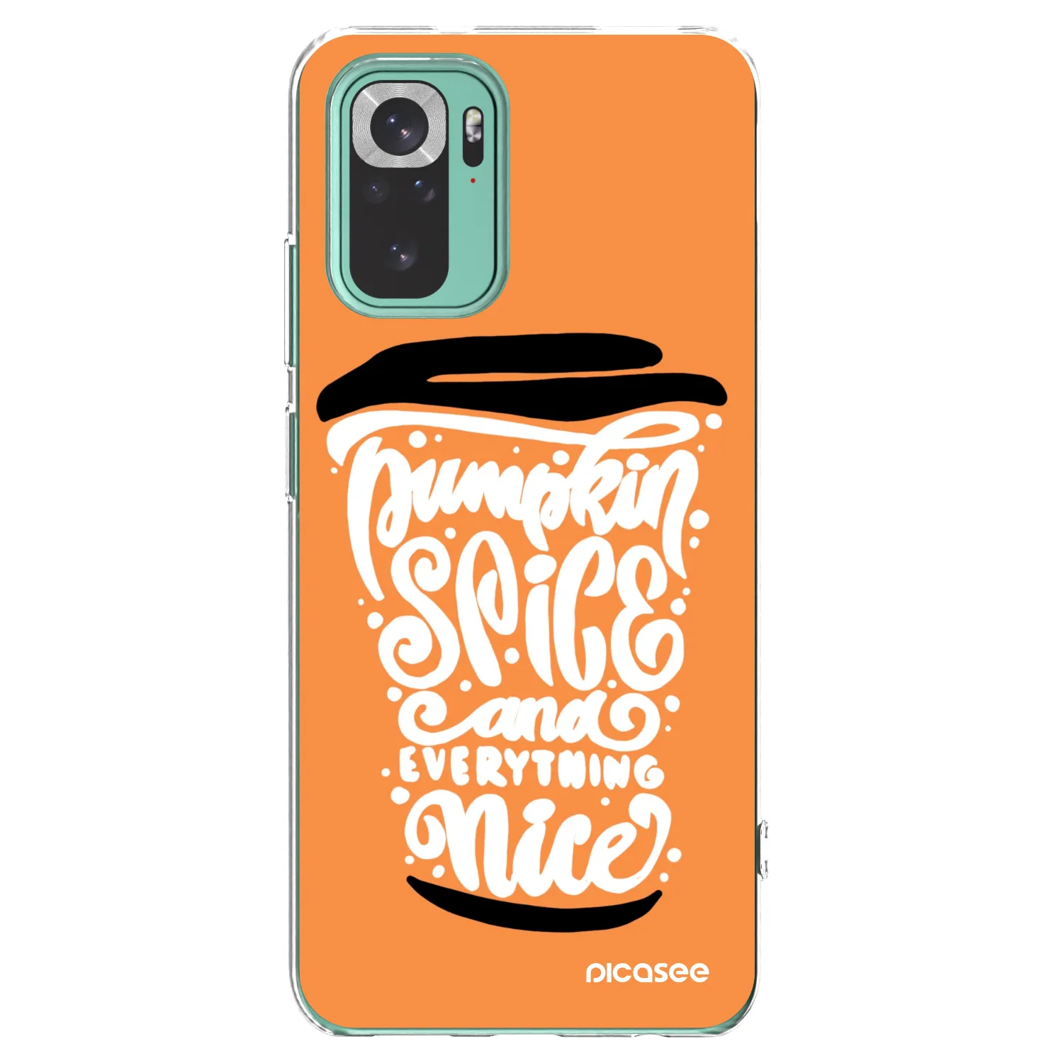 Picasee silikónový prehľadný obal pre Xiaomi Redmi Note 10 Pro - Pumpkin coffee