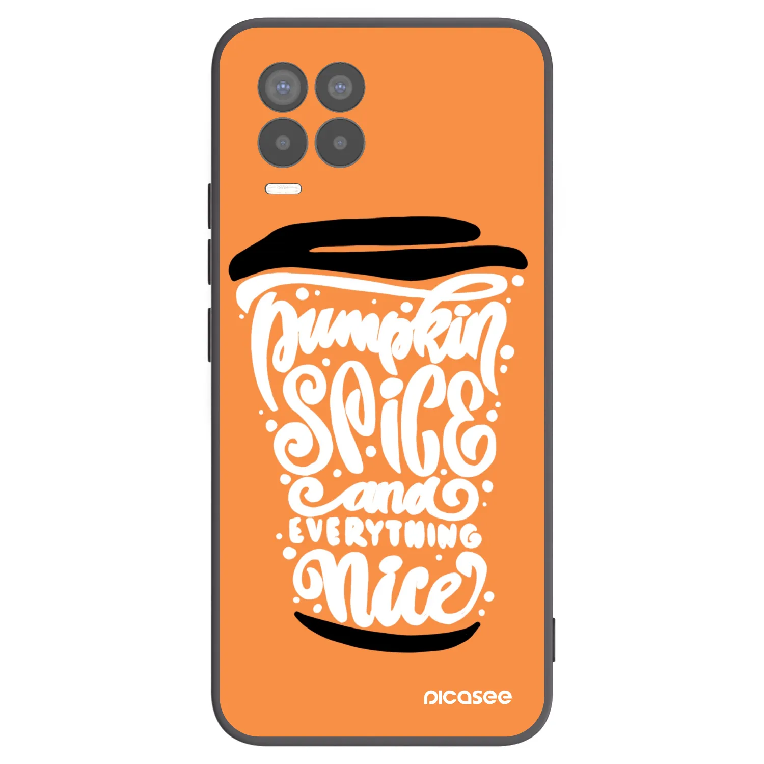 Picasee silikónový čierny obal pre Realme 8 Pro - Pumpkin coffee