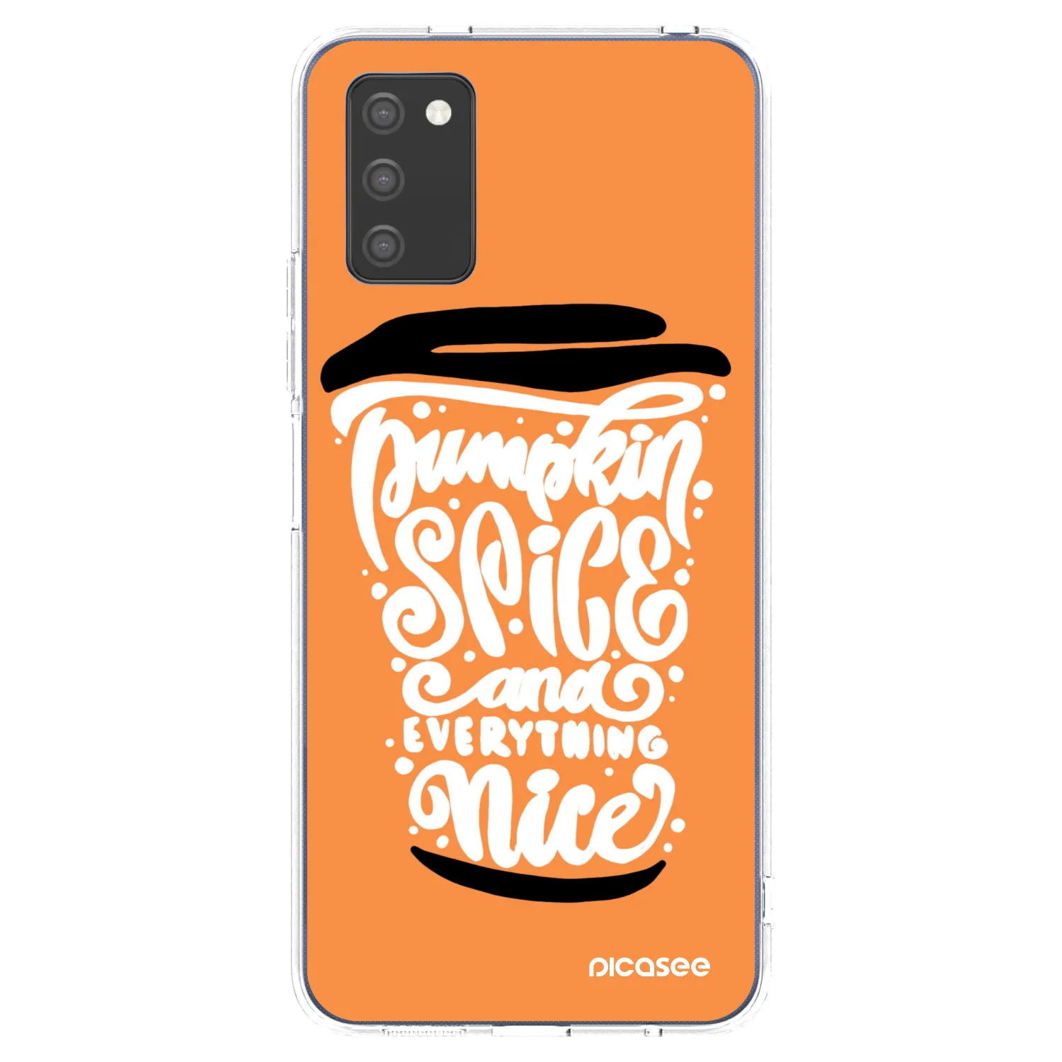 Picasee silikónový prehľadný obal pre Samsung Galaxy A02s A025G - Pumpkin coffee