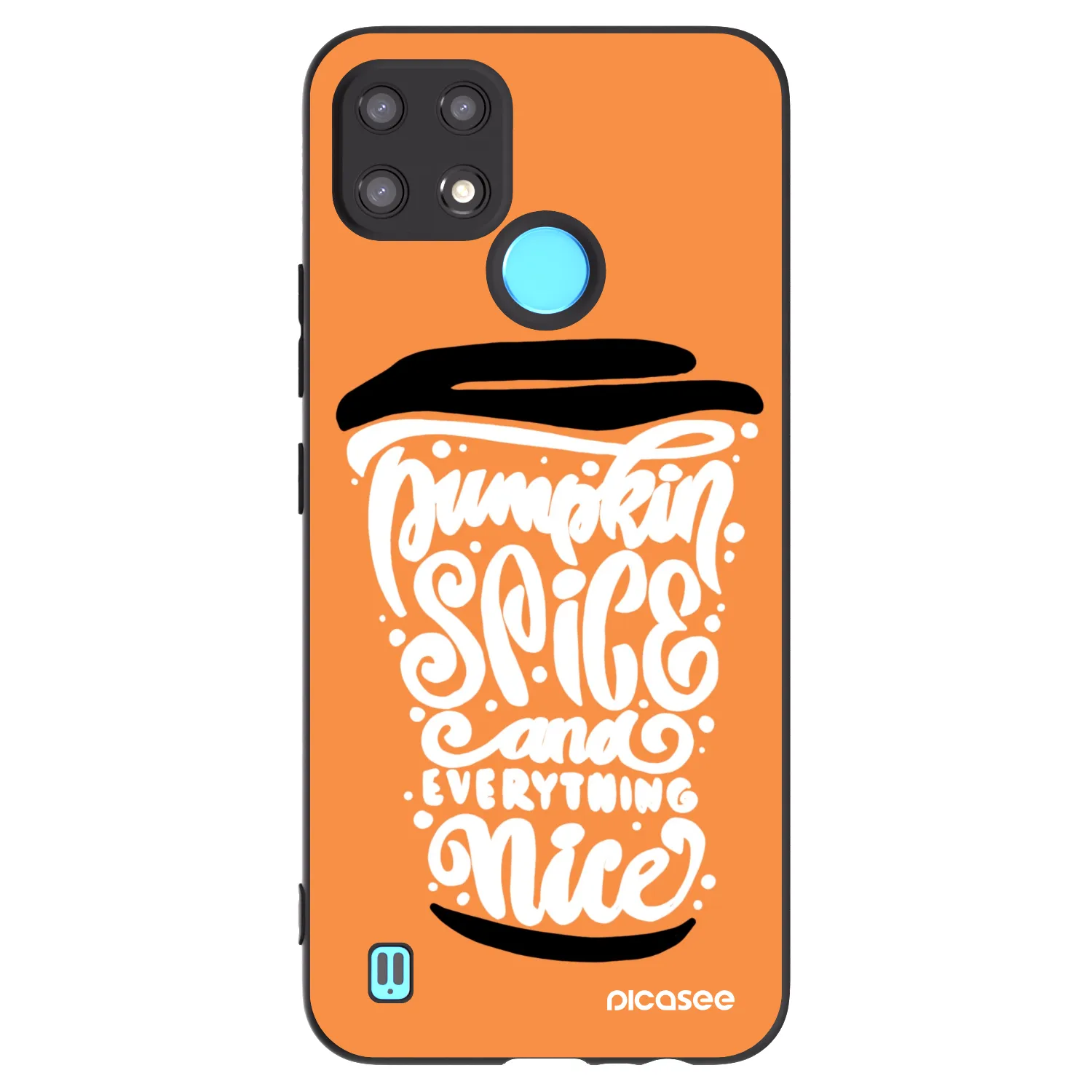 Picasee silikónový čierny obal pre Realme C21 - Pumpkin coffee