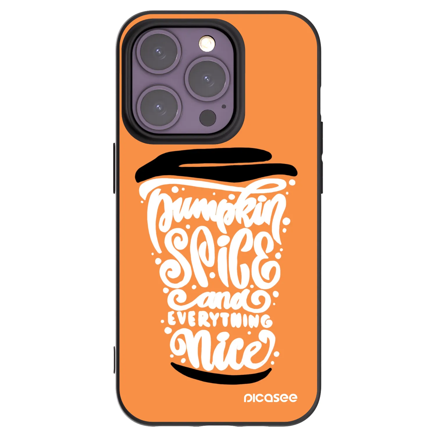 Picasee silikónový čierny obal pre Apple iPhone 14 Pro - Pumpkin coffee