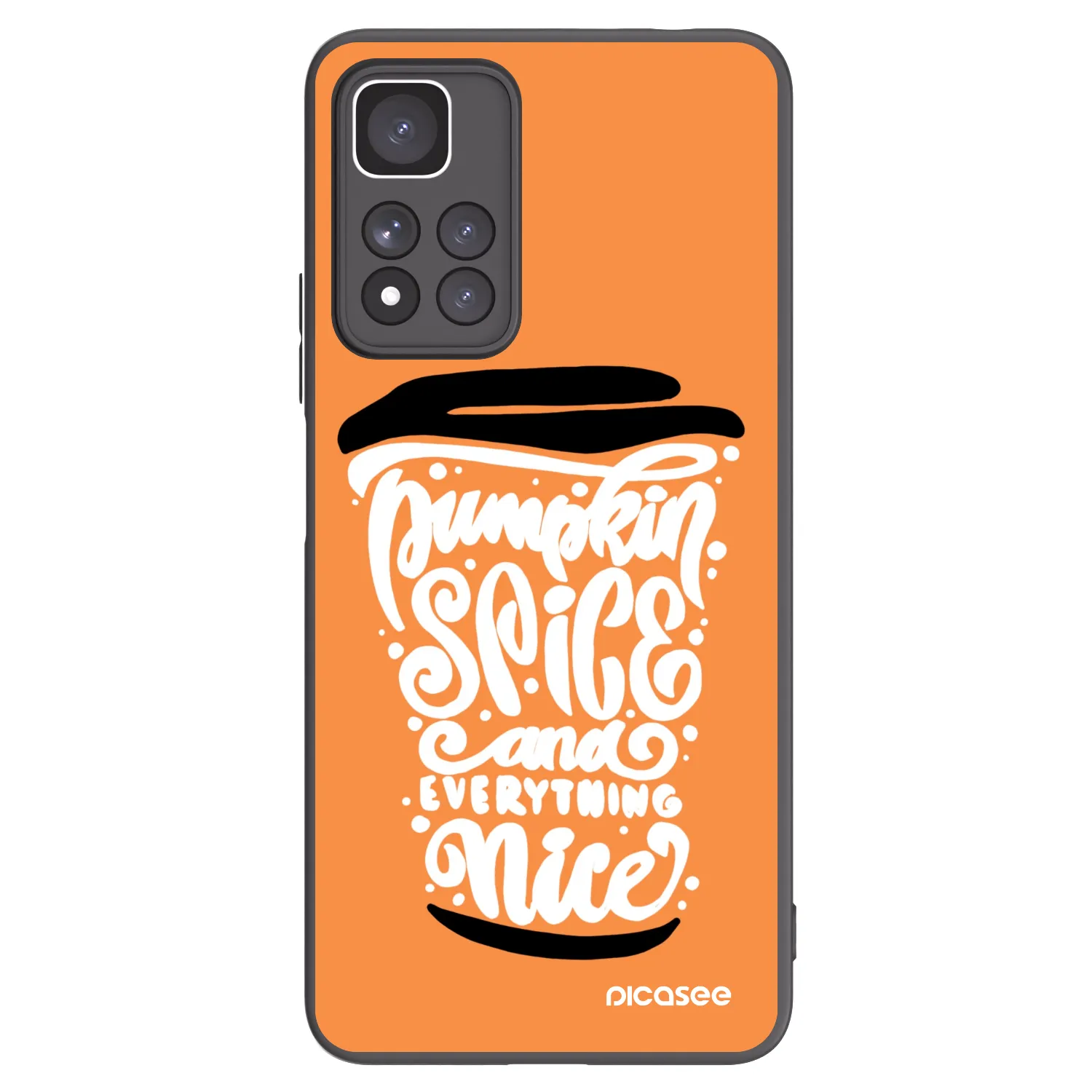Picasee silikónový čierny obal pre Xiaomi Redmi Note 11 Pro+ 5G - Pumpkin coffee