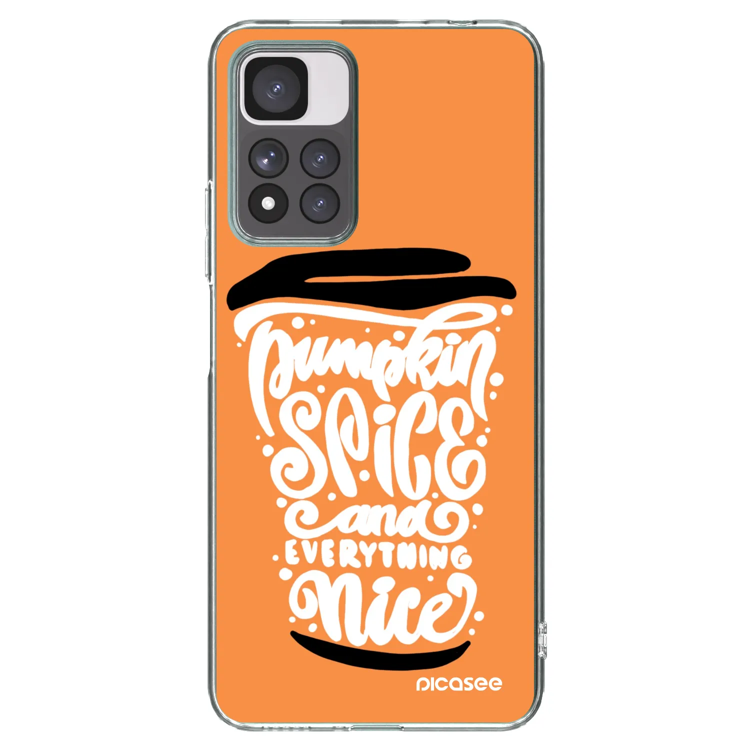 Picasee silikónový prehľadný obal pre Xiaomi Redmi Note 11 Pro+ 5G - Pumpkin coffee