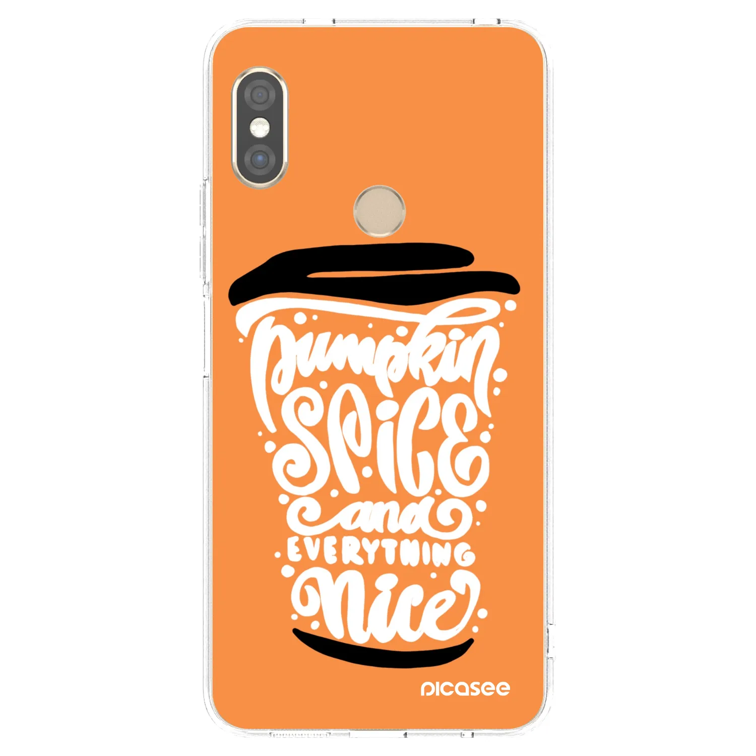 Picasee silikónový prehľadný obal pre Xiaomi Redmi Note 5 Global - Pumpkin coffee