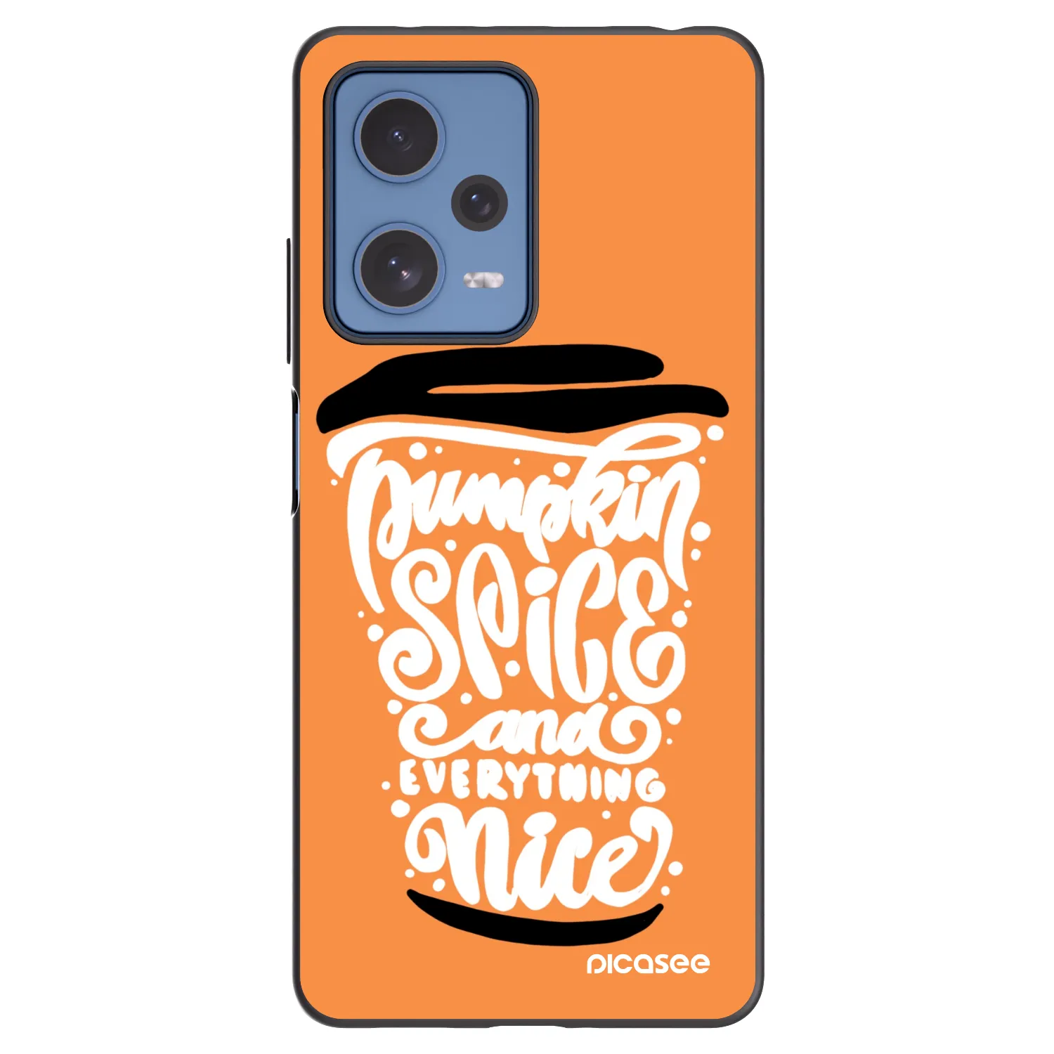 Picasee silikónový čierny obal pre Xiaomi Redmi Note 12 Pro 5G - Pumpkin coffee