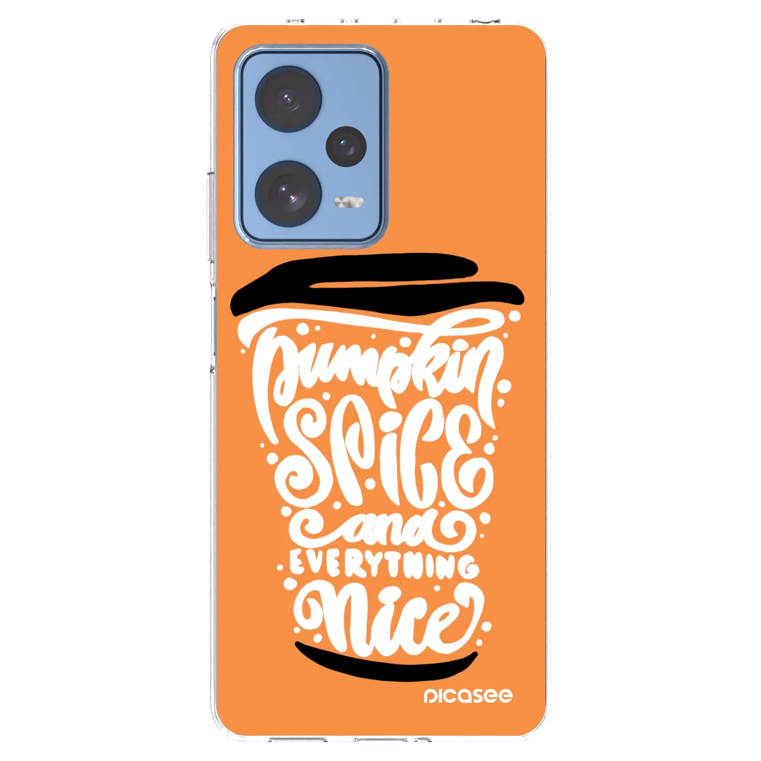 Picasee silikónový prehľadný obal pre Xiaomi Redmi Note 12 Pro 5G - Pumpkin coffee