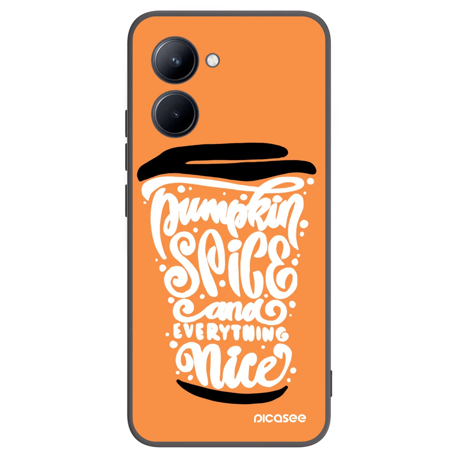 Picasee silikónový čierny obal pre Realme C33 (2023) - Pumpkin coffee
