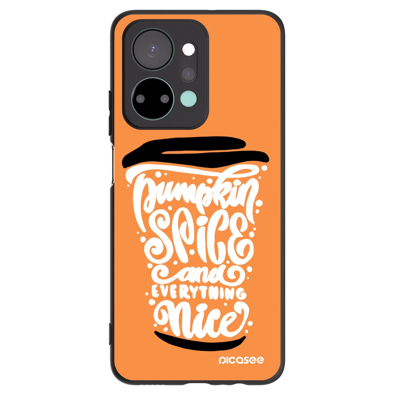 Picasee silikónový čierny obal pre Honor X7a - Pumpkin coffee