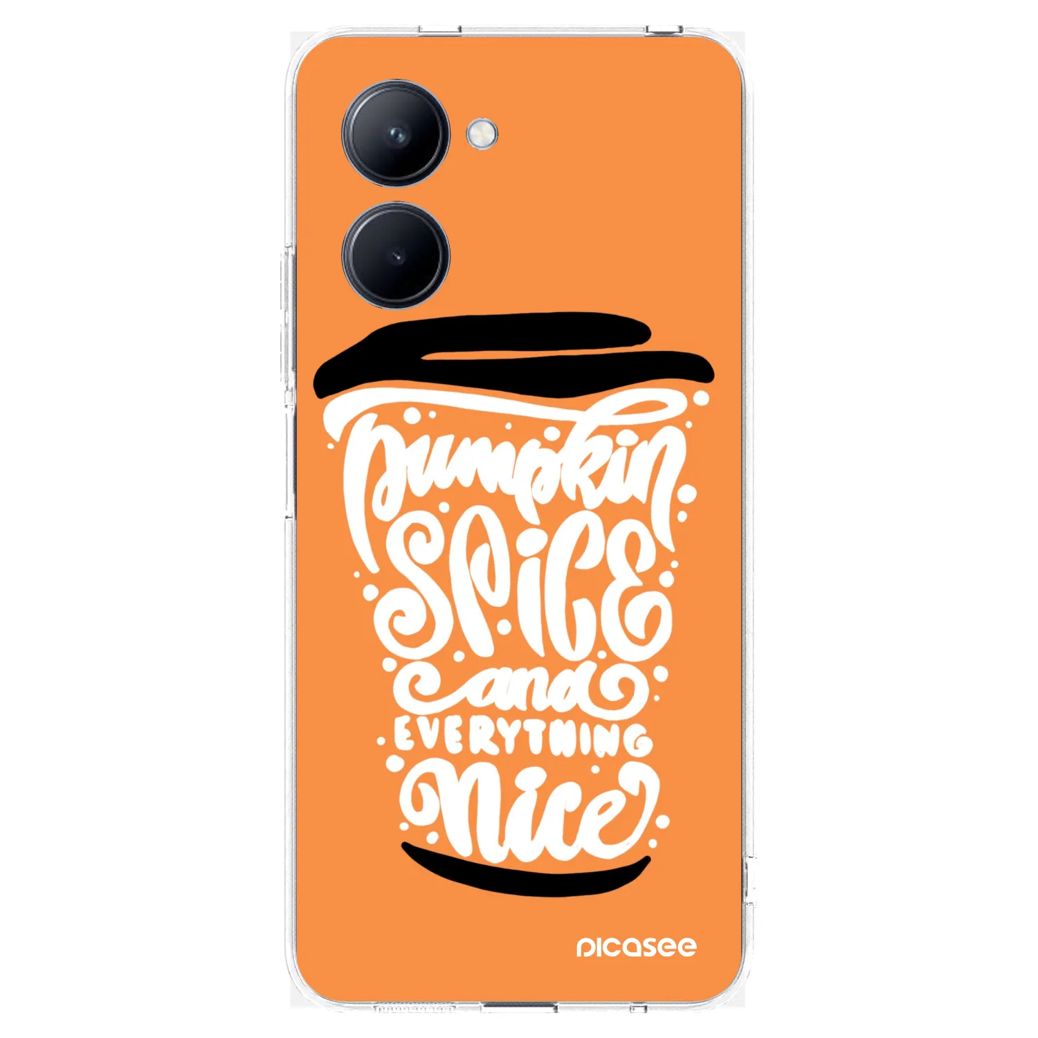 Picasee silikónový prehľadný obal pre Realme C33 (2023) - Pumpkin coffee