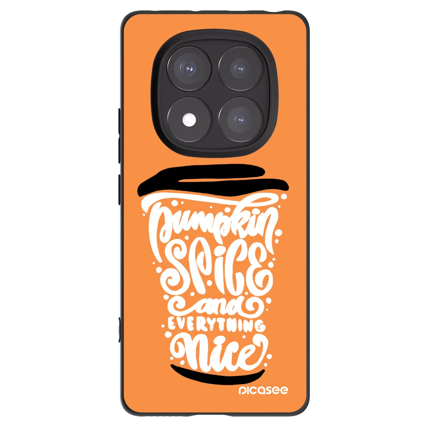 Picasee silikónový čierny obal pre Xiaomi Redmi Note 14 Pro+ 5G - Pumpkin coffee