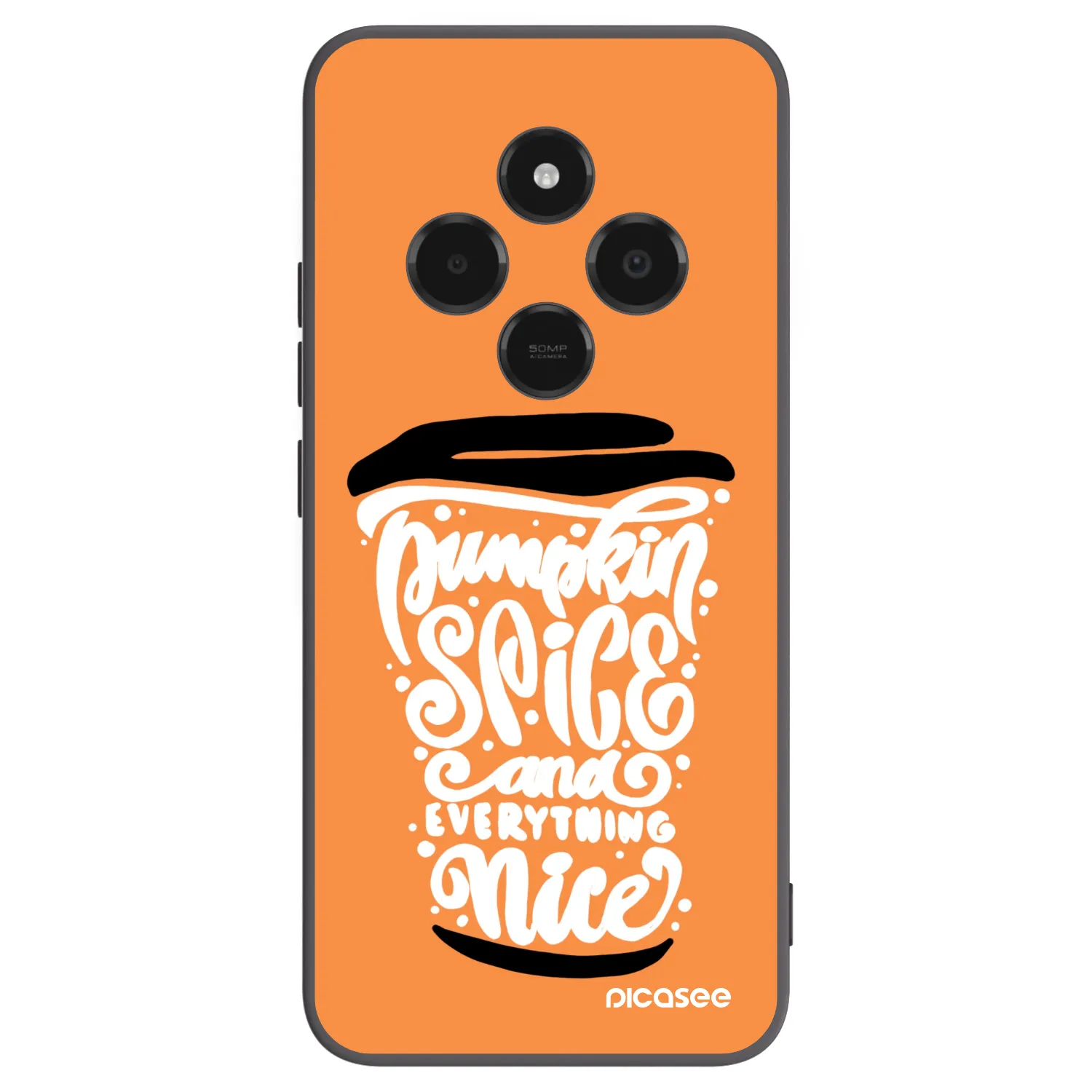 Picasee silikónový čierny obal pre Xiaomi Poco C75 - Pumpkin coffee