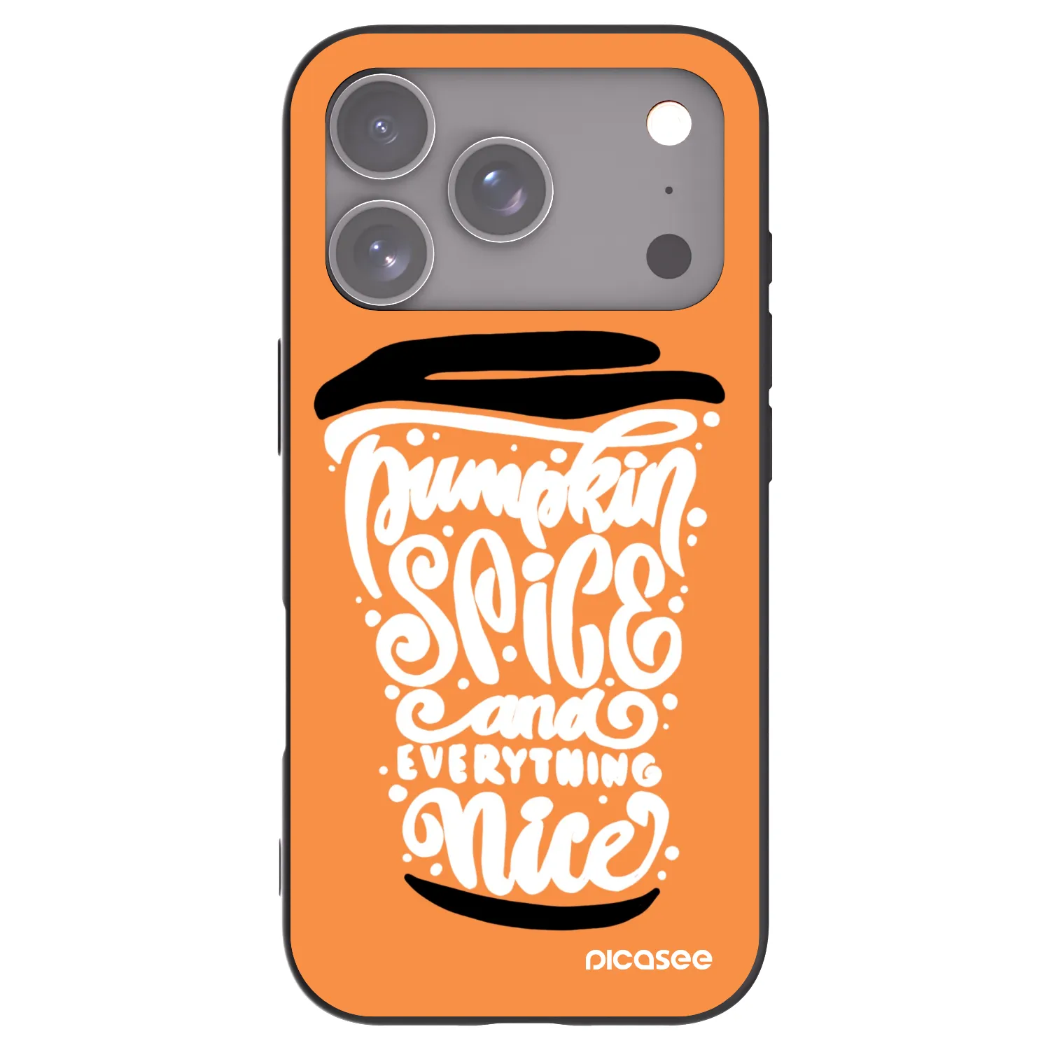 Picasee silikónový čierny obal pre Apple iPhone 18 Pro - Pumpkin coffee