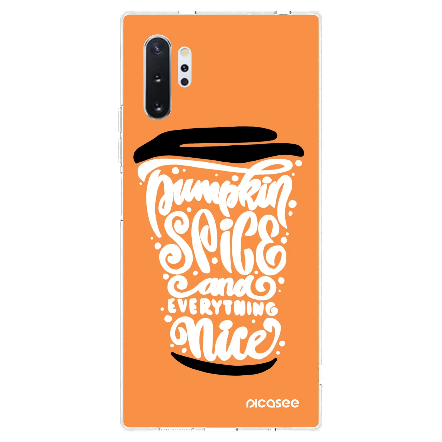 Picasee silikónový prehľadný obal pre Samsung Galaxy Note 10+ N975F - Pumpkin coffee