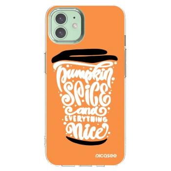 Picasee silikónový prehľadný obal pre Apple iPhone 12 - Pumpkin coffee