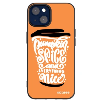Picasee silikónový čierny obal pre Apple iPhone 14 - Pumpkin coffee