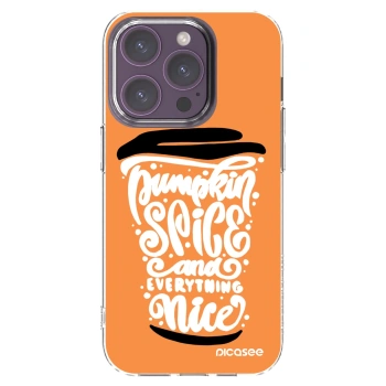 Picasee silikónový prehľadný obal pre Apple iPhone 14 Pro - Pumpkin coffee