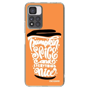 Picasee silikónový prehľadný obal pre Xiaomi Redmi Note 11 Pro+ 5G - Pumpkin coffee