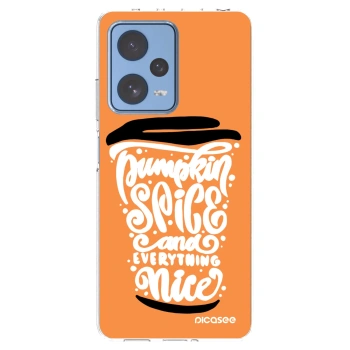 Picasee silikónový prehľadný obal pre Xiaomi Redmi Note 12 Pro 5G - Pumpkin coffee