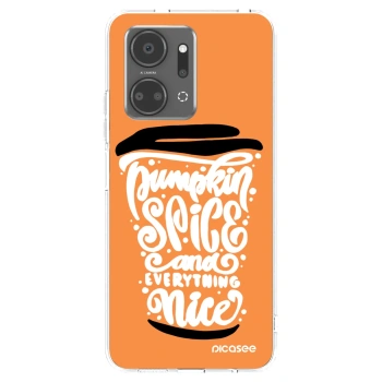 Picasee silikónový prehľadný obal pre Honor X7a - Pumpkin coffee