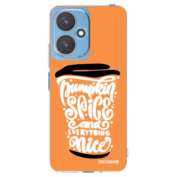 Picasee silikónový prehľadný obal pre Xiaomi Redmi 13C 5G - Pumpkin coffee