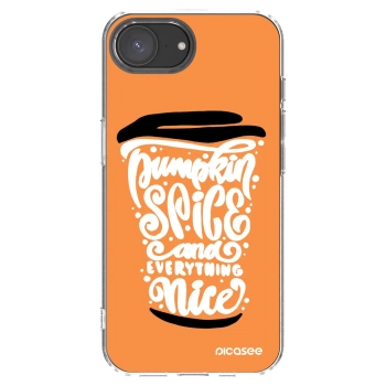 Picasee silikónový prehľadný obal pre Apple iPhone 17e - Pumpkin coffee