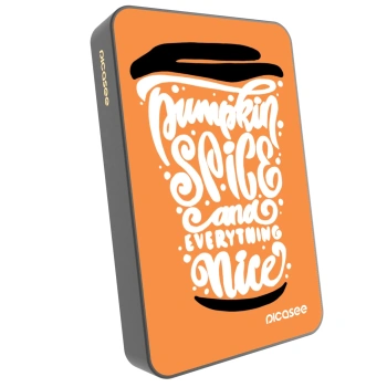 Picasee Powerbanka s MagSafe 10 000 mAh Šedá - Pumpkin coffee