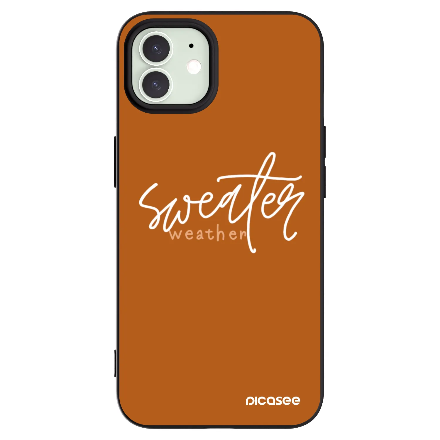 Picasee silikónový čierny obal pre Apple iPhone 12 - Sweater weather