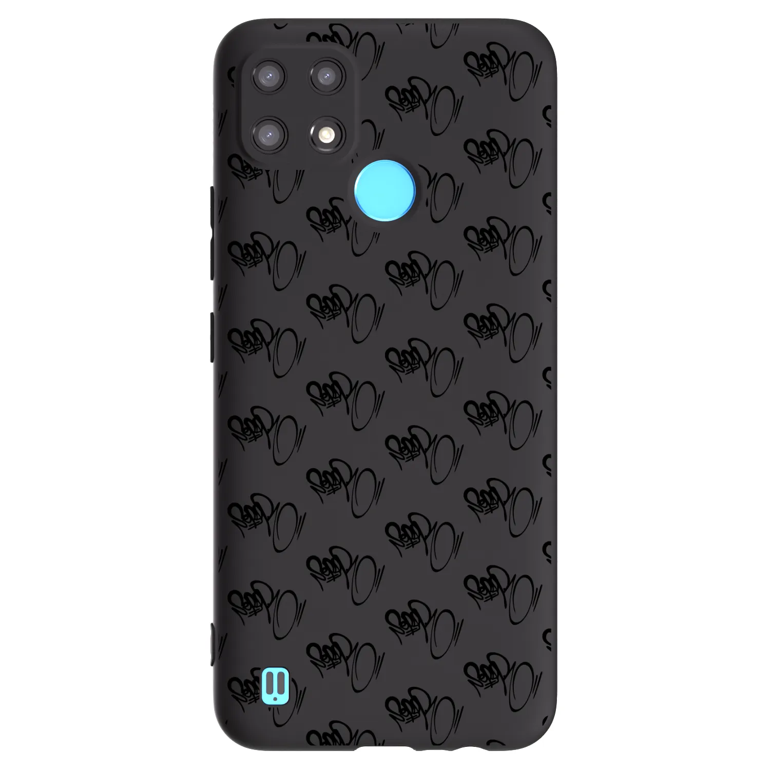 Picasee silikónový čierny obal pre Realme C21 - Separ - Black On Black 1