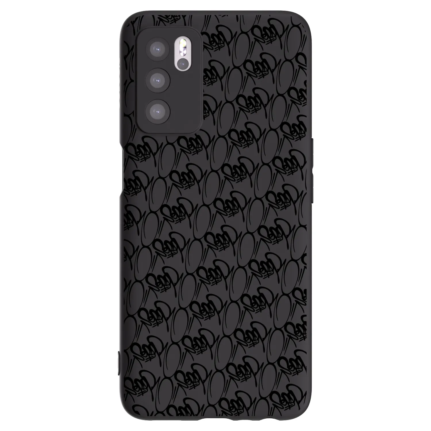 Picasee silikónový čierny obal pre OPPO A16s - Separ - Black On Black 2