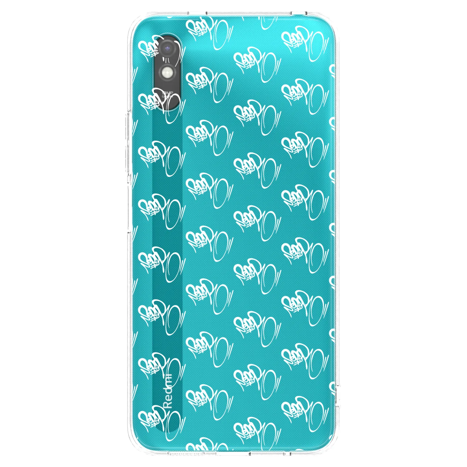 Picasee silikónový čierny obal pre Xiaomi Redmi 9A - Separ - White On Black