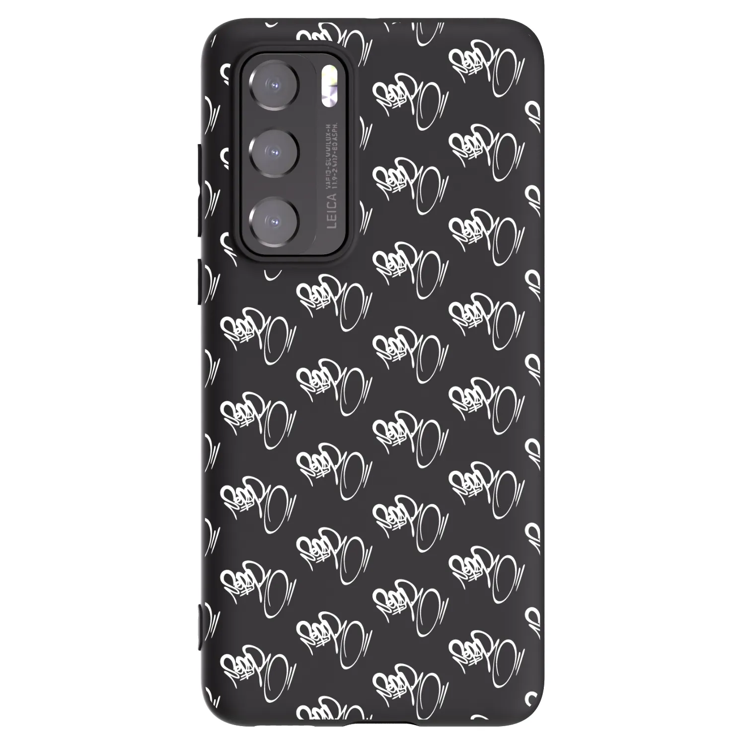 Picasee silikónový čierny obal pre Huawei P40 - Separ - White On Black