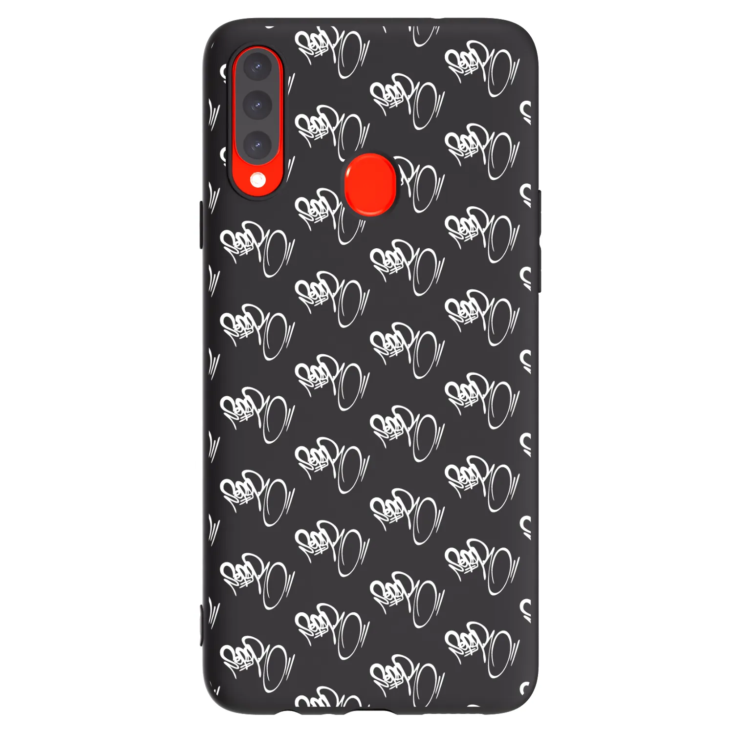 Picasee silikónový čierny obal pre Samsung Galaxy A20s - Separ - White On Black
