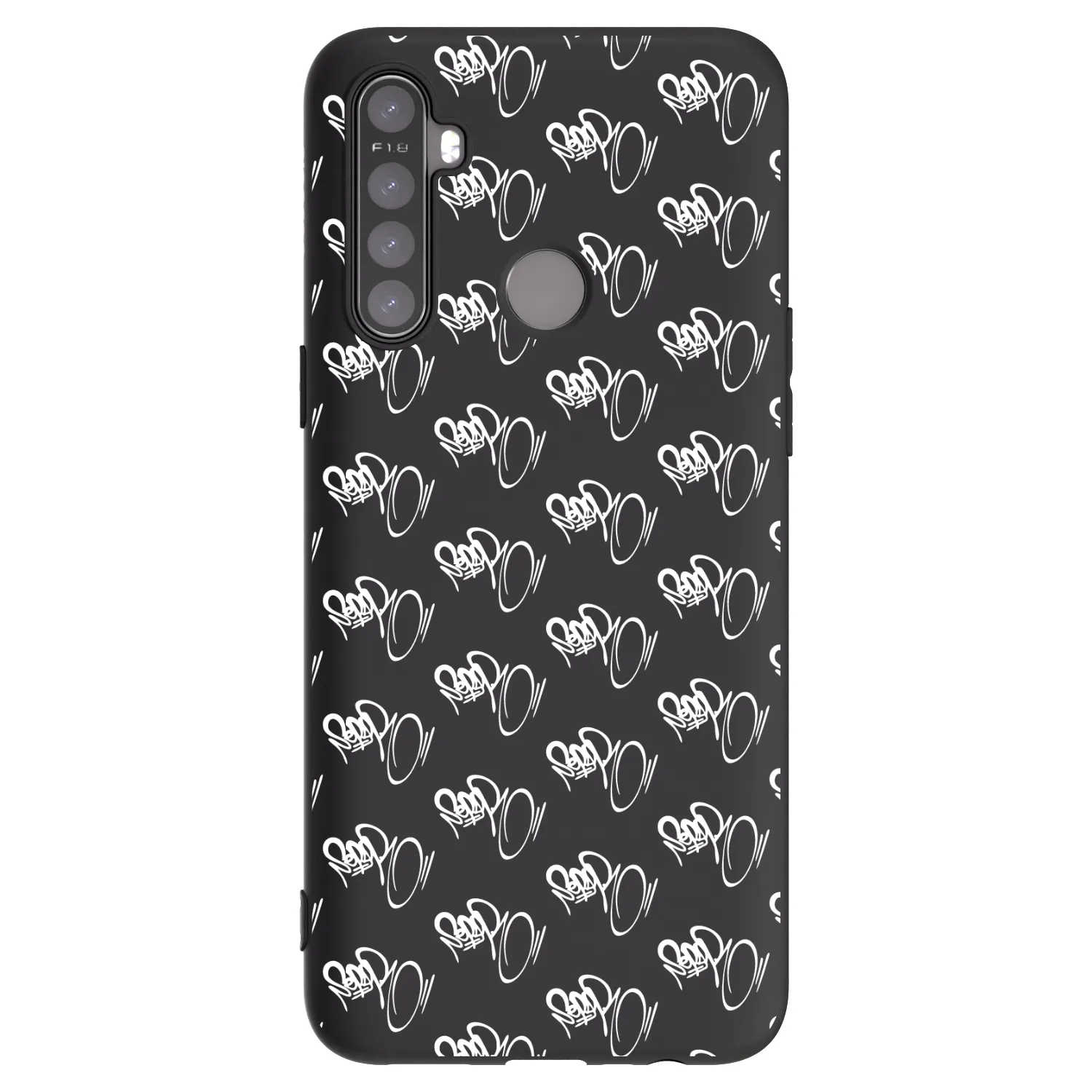 Picasee silikónový čierny obal pre Realme 5 - Separ - White On Black