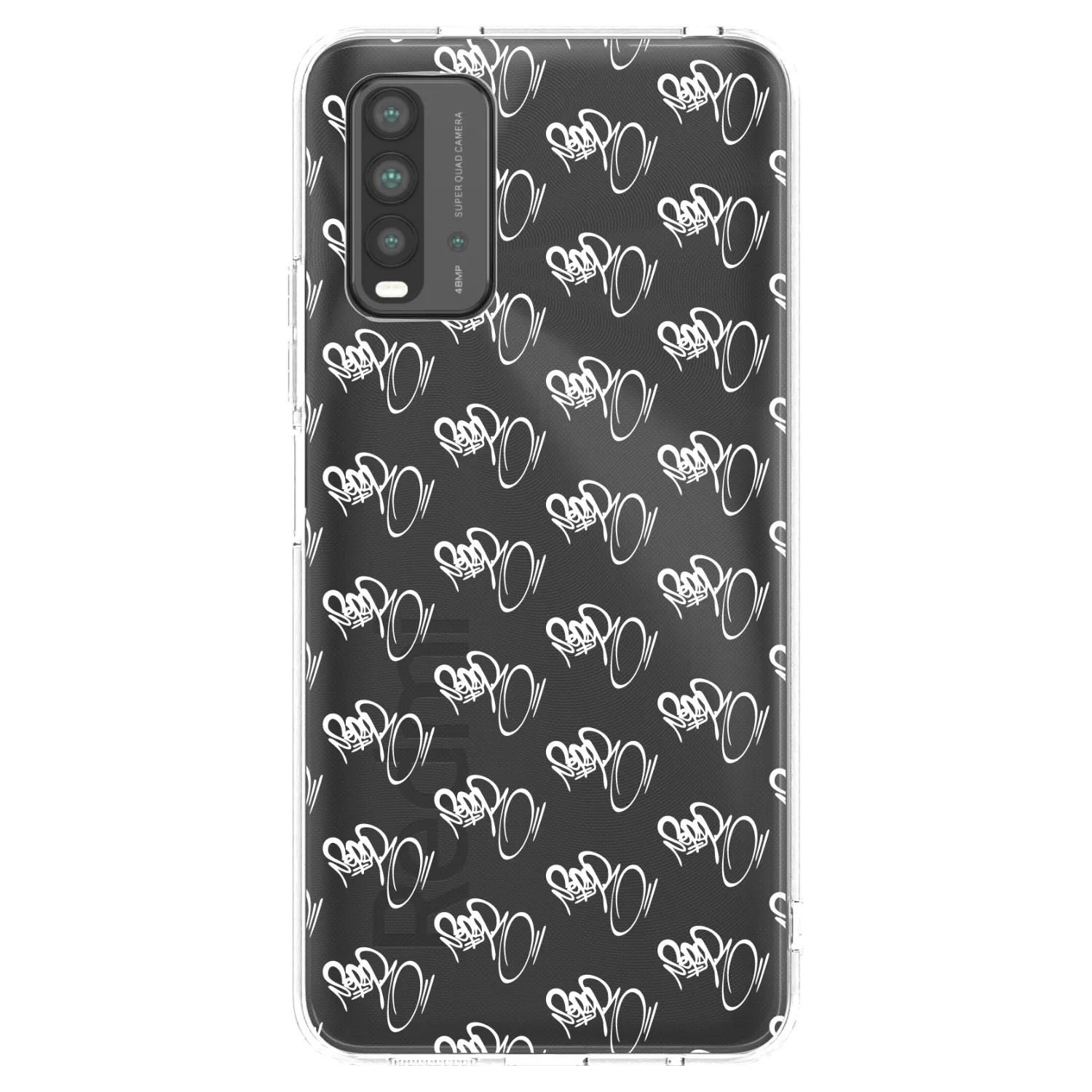 Picasee silikónový čierny obal pre Xiaomi Redmi 9T - Separ - White On Black