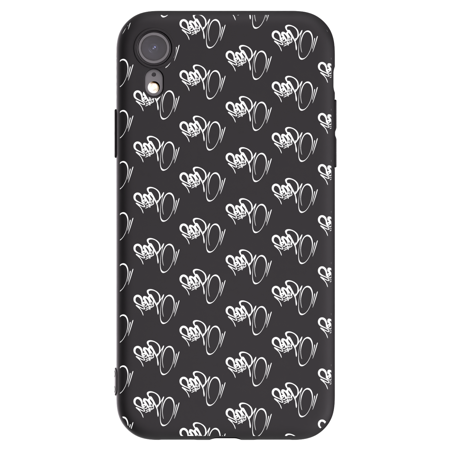Picasee silikónový čierny obal pre Apple iPhone XR - Separ - White On Black